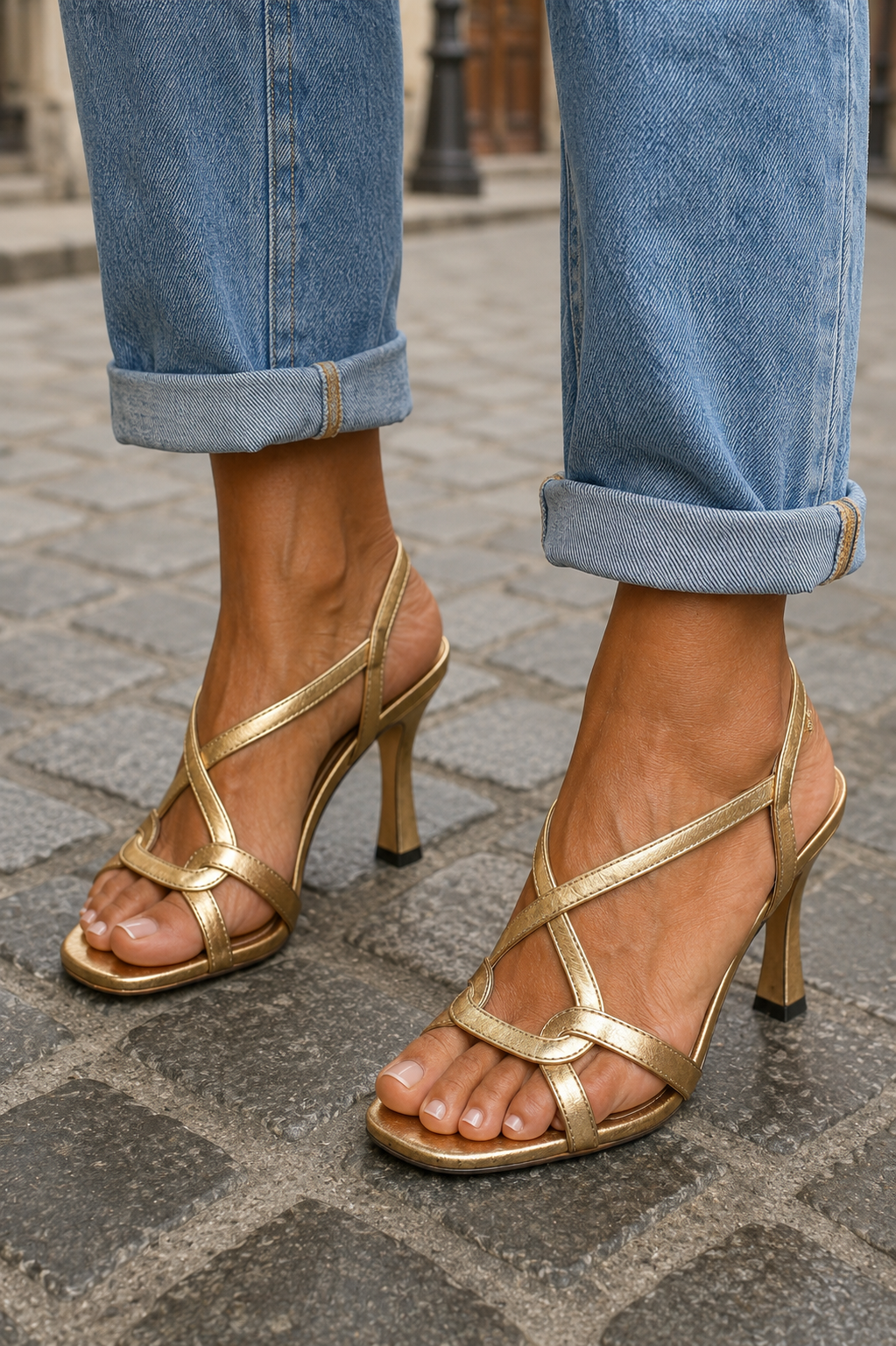 Nellie | Simple Gold Summer Sandals