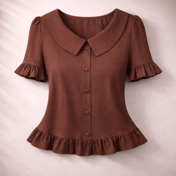 Sienna | Collar Ruffle Blouse - Helen & Olivia Manhattan