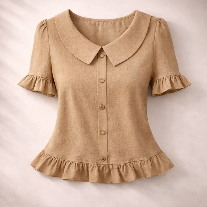 Sienna | Collar Ruffle Blouse - Helen & Olivia Manhattan
