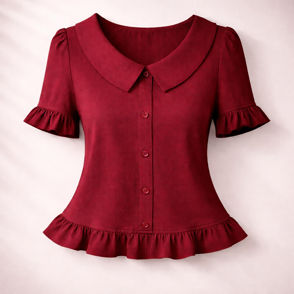 Sienna | Collar Ruffle Blouse - Helen & Olivia Manhattan