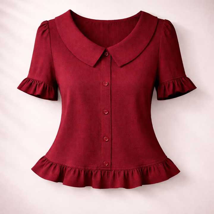 Sienna | Collar Ruffle Blouse - Helen & Olivia Manhattan