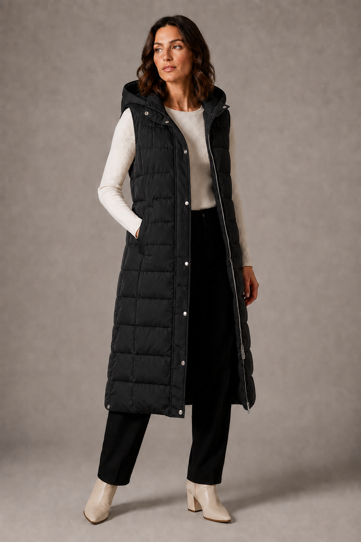 Iris | Vest Longue À Hooded - Red