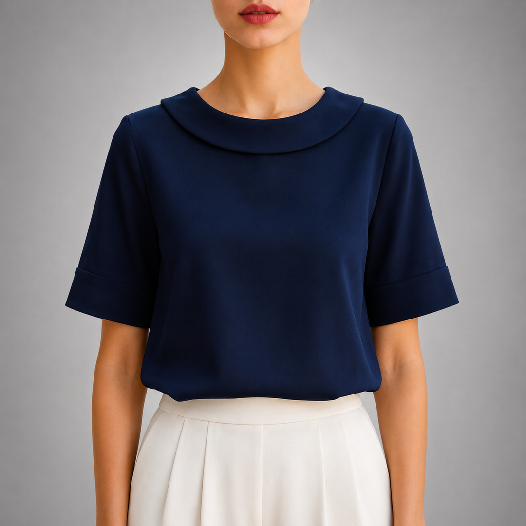 Camille | Round Neck Blouse - Helen & Olivia Manhattan