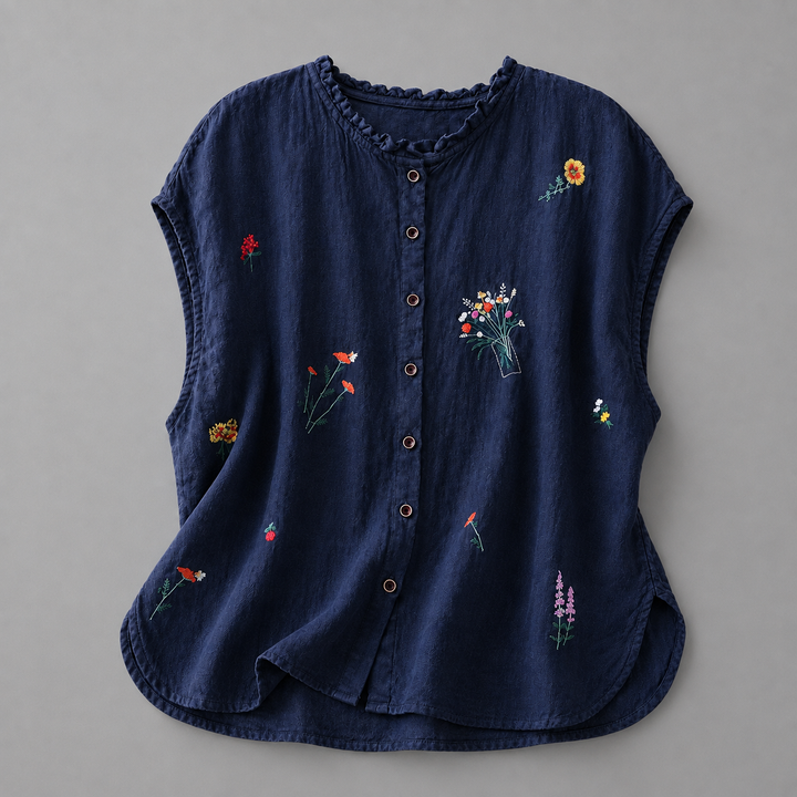 Jasmine | Cotton Linen Blouse - Helen & Olivia Manhattan