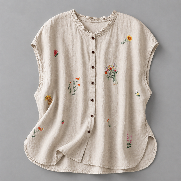 Jasmine | Cotton Linen Blouse - Helen & Olivia Manhattan