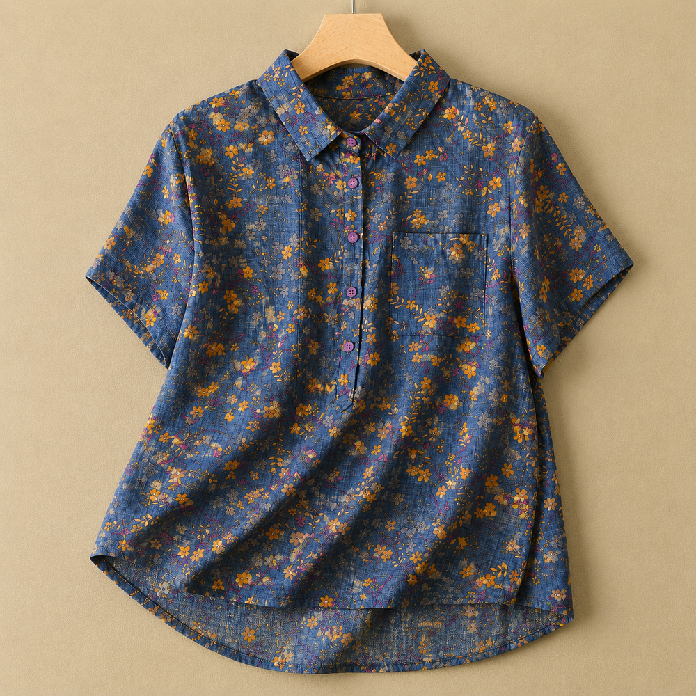 Colette | Cotton Linen Blouse - Helen & Olivia Manhattan