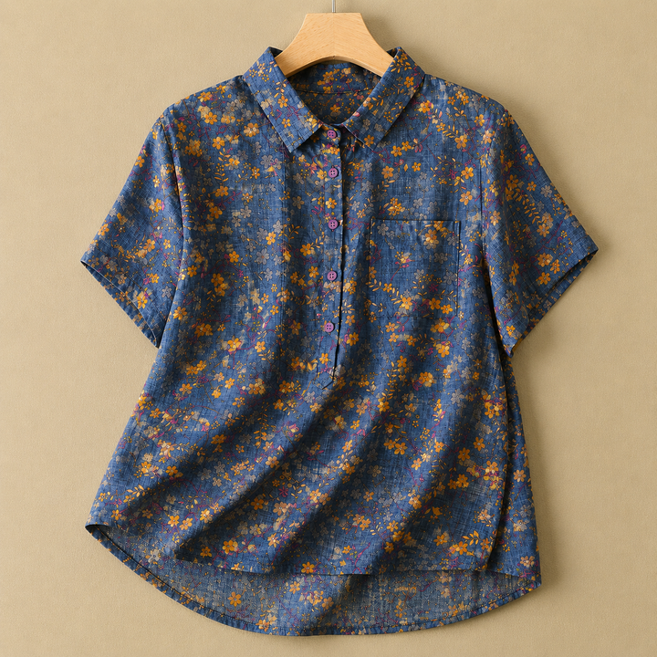Colette | Cotton Linen Blouse - Helen & Olivia Manhattan
