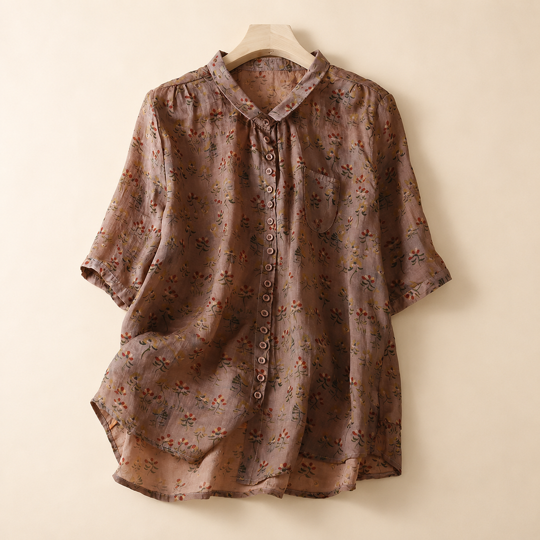 Marigold | Cotton Linen Blouse - Helen & Olivia Manhattan