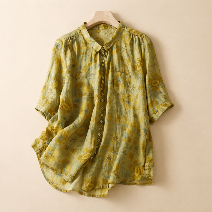 Marigold | Cotton Linen Blouse - Helen & Olivia Manhattan