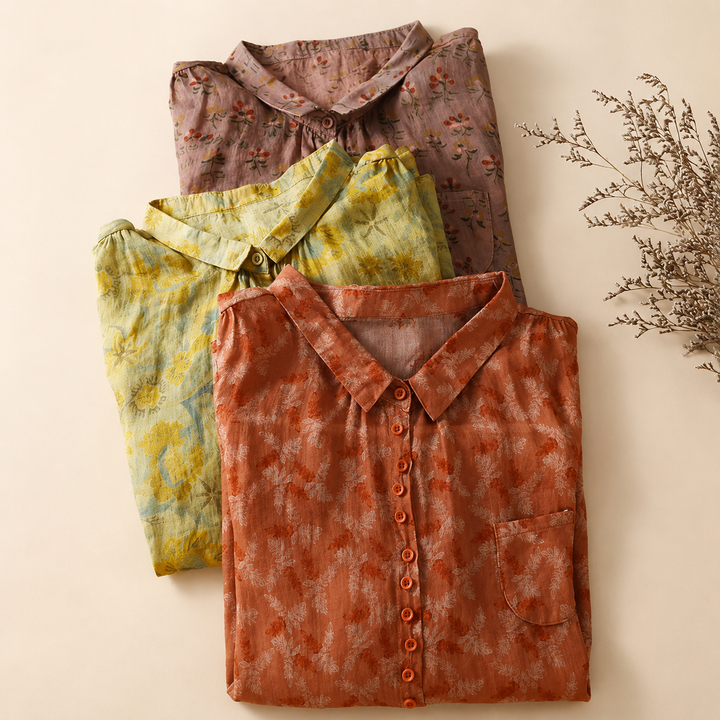 Marigold | Cotton Linen Blouse - Helen & Olivia Manhattan