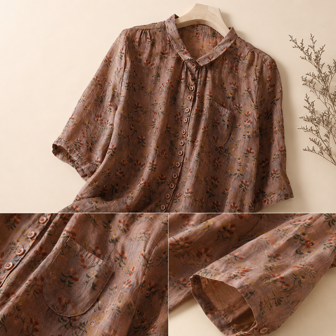 Marigold | Cotton Linen Blouse - Helen & Olivia Manhattan