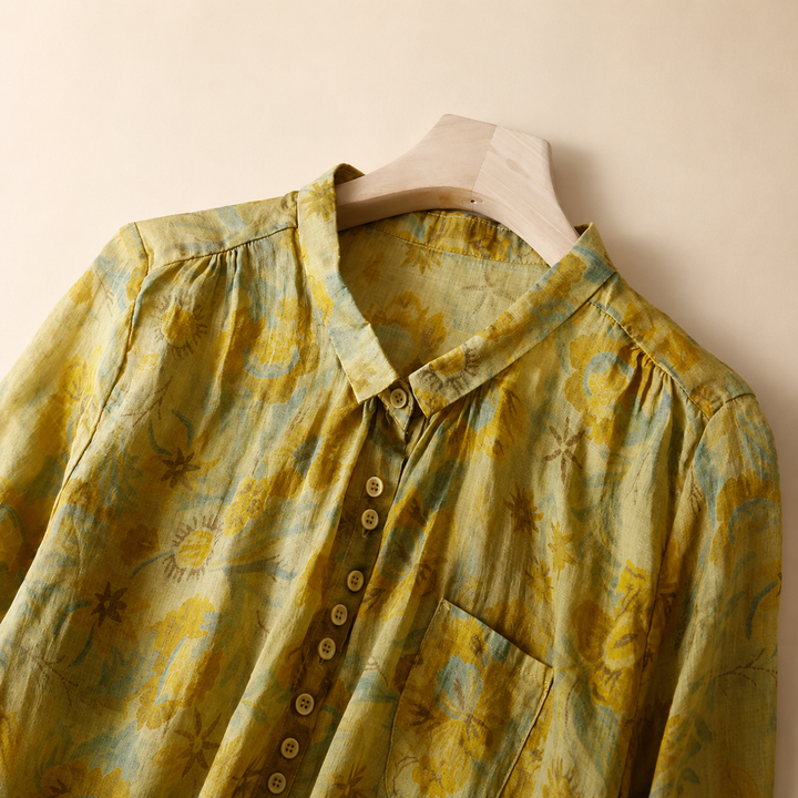 Marigold | Cotton Linen Blouse - Helen & Olivia Manhattan