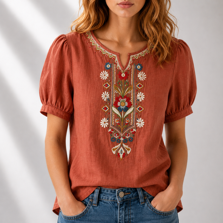Seraphina | Floral Embroidered Blouse - Helen & Olivia Manhattan
