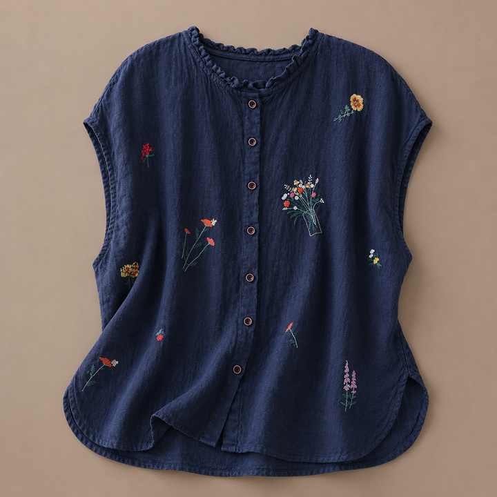 Jasmine | Cotton Linen Blouse - Helen & Olivia Manhattan