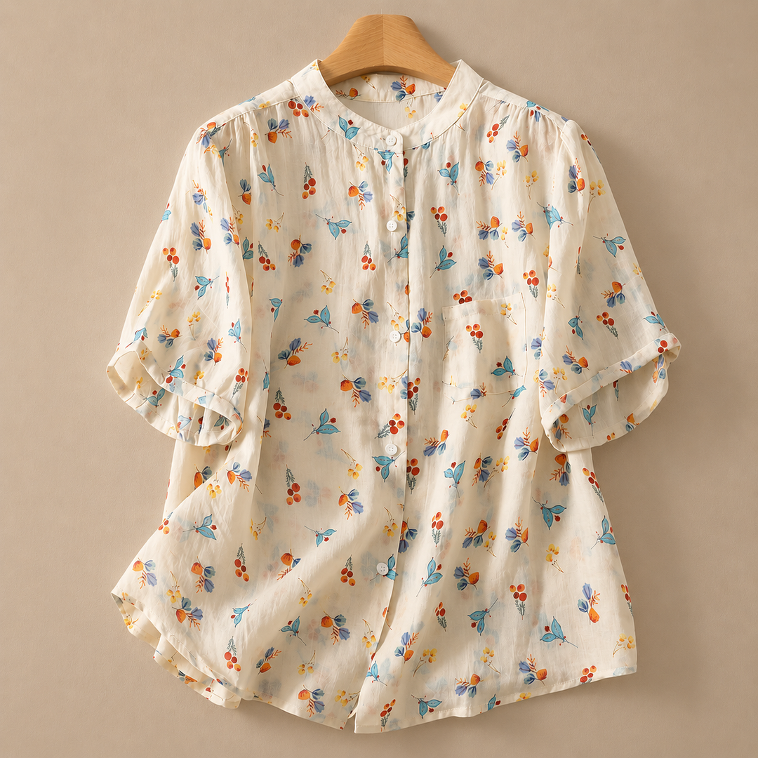 Roselle | Cotton Linen Blouse - Helen & Olivia Manhattan