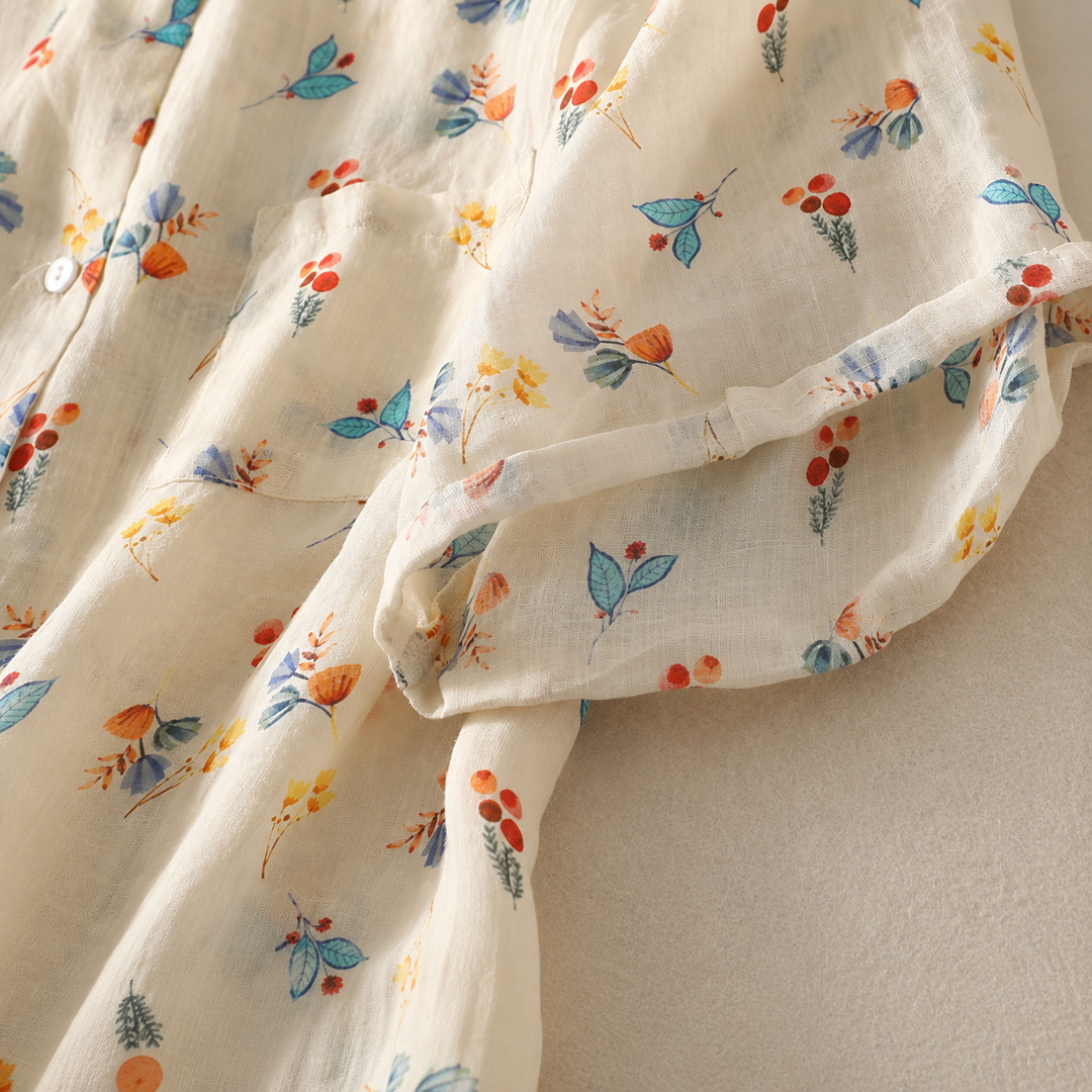 Roselle | Cotton Linen Blouse - Helen & Olivia Manhattan