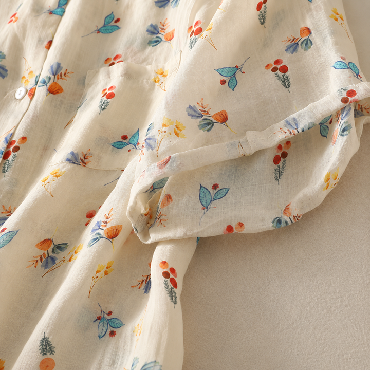 Roselle | Cotton Linen Blouse - Helen & Olivia Manhattan