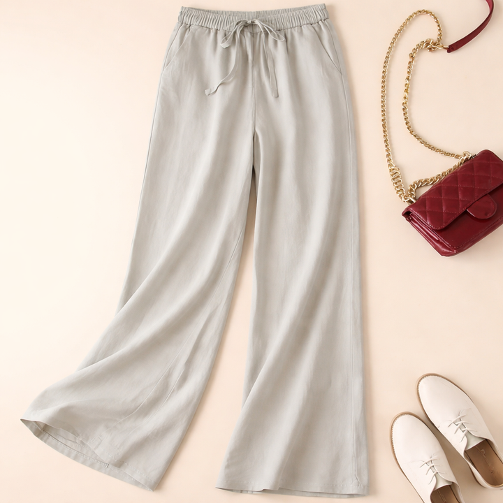 Therese | Easy Cropped Gamba Larga Drawstring Pants