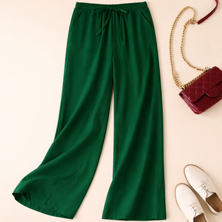 Therese | Easy Cropped Gamba Larga Drawstring Pants