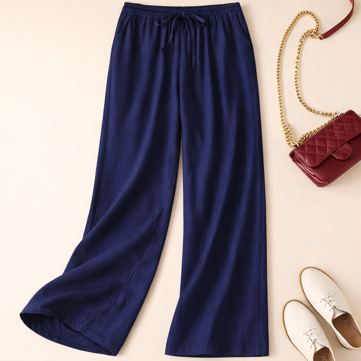 Therese | Easy Cropped Gamba Larga Drawstring Pants