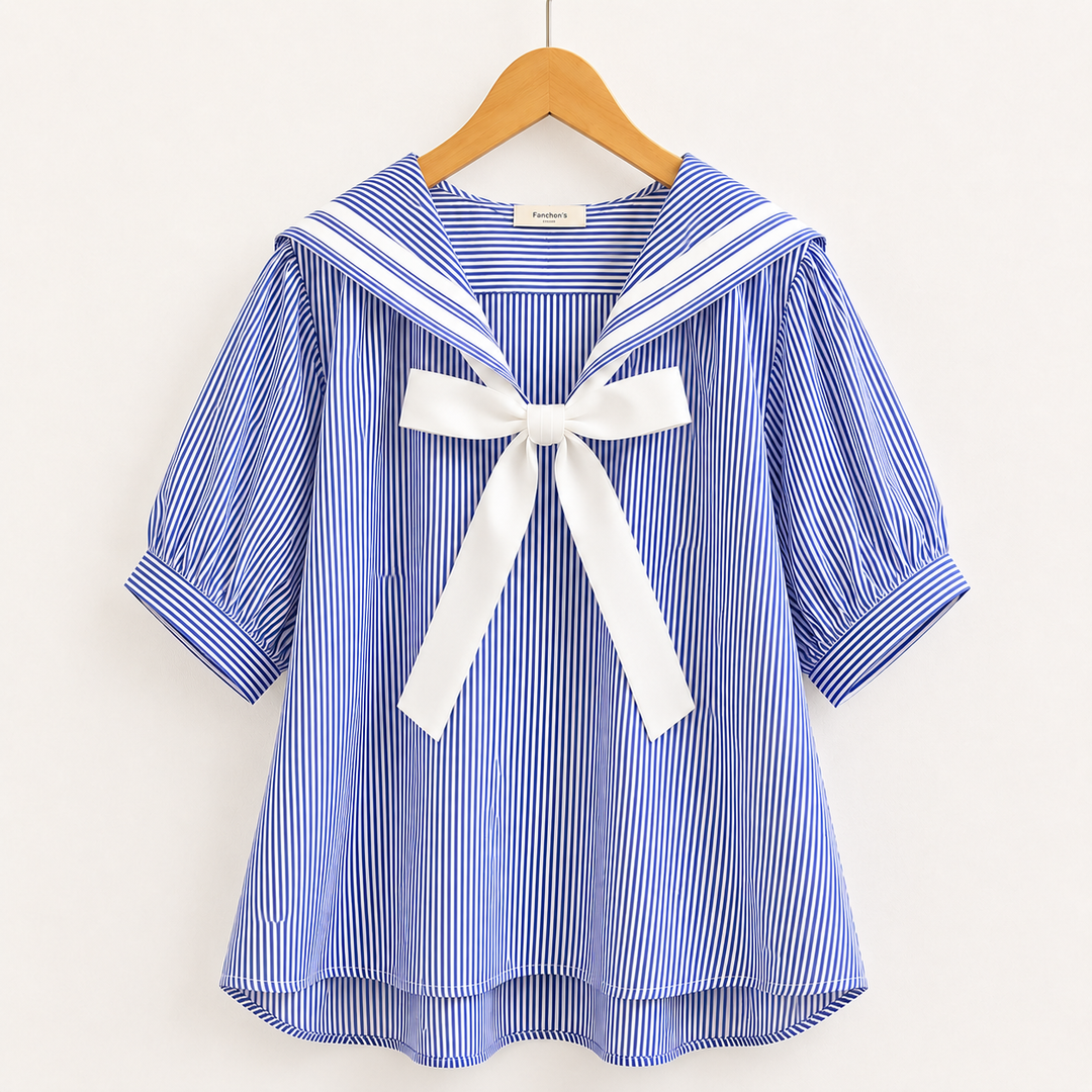 Selene | Sailor Cotton Blouse - Helen & Olivia Manhattan