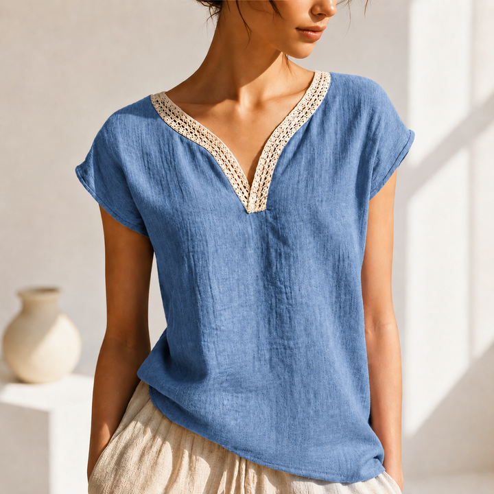 Elira | Relaxed V-Neck Top - Helen & Olivia Manhattan