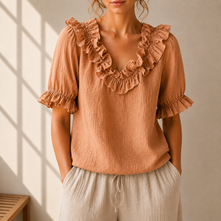 Linnea | Ruffle Blouse - Helen & Olivia Manhattan