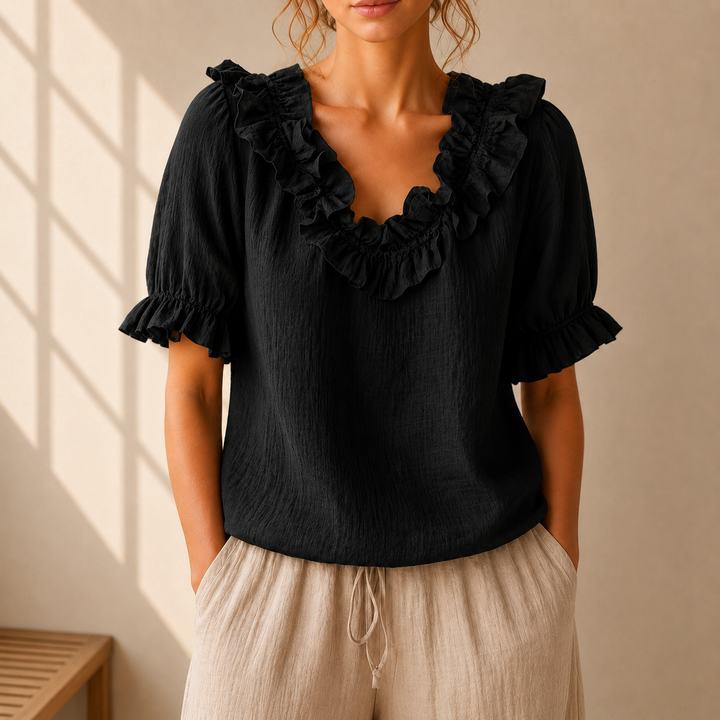 Linnea | Ruffle Blouse - Helen & Olivia Manhattan