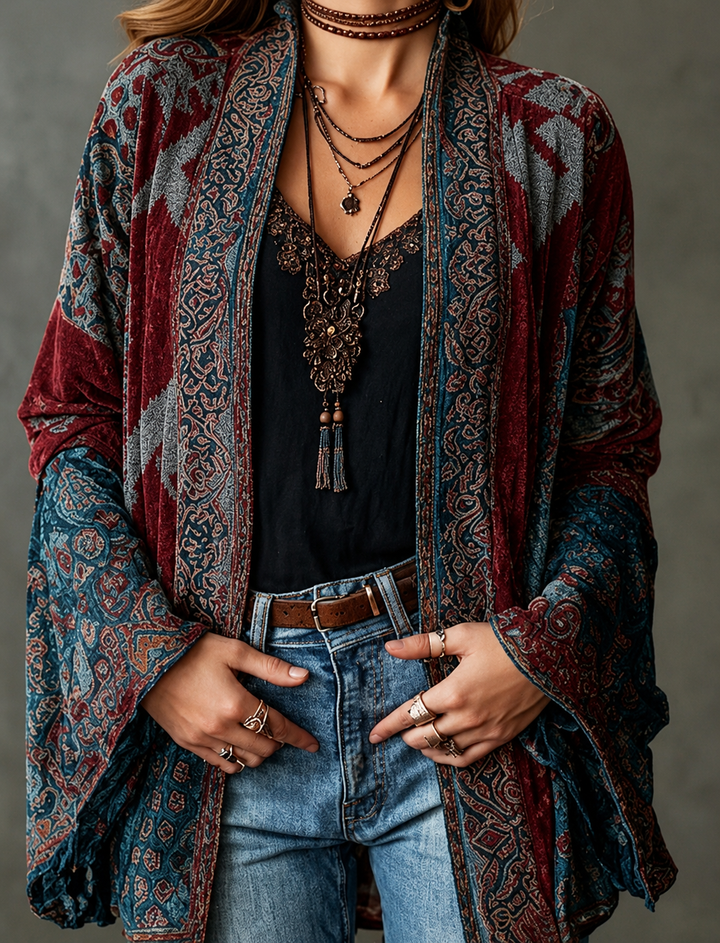Adele | Bohemian Velvet Jacket - 