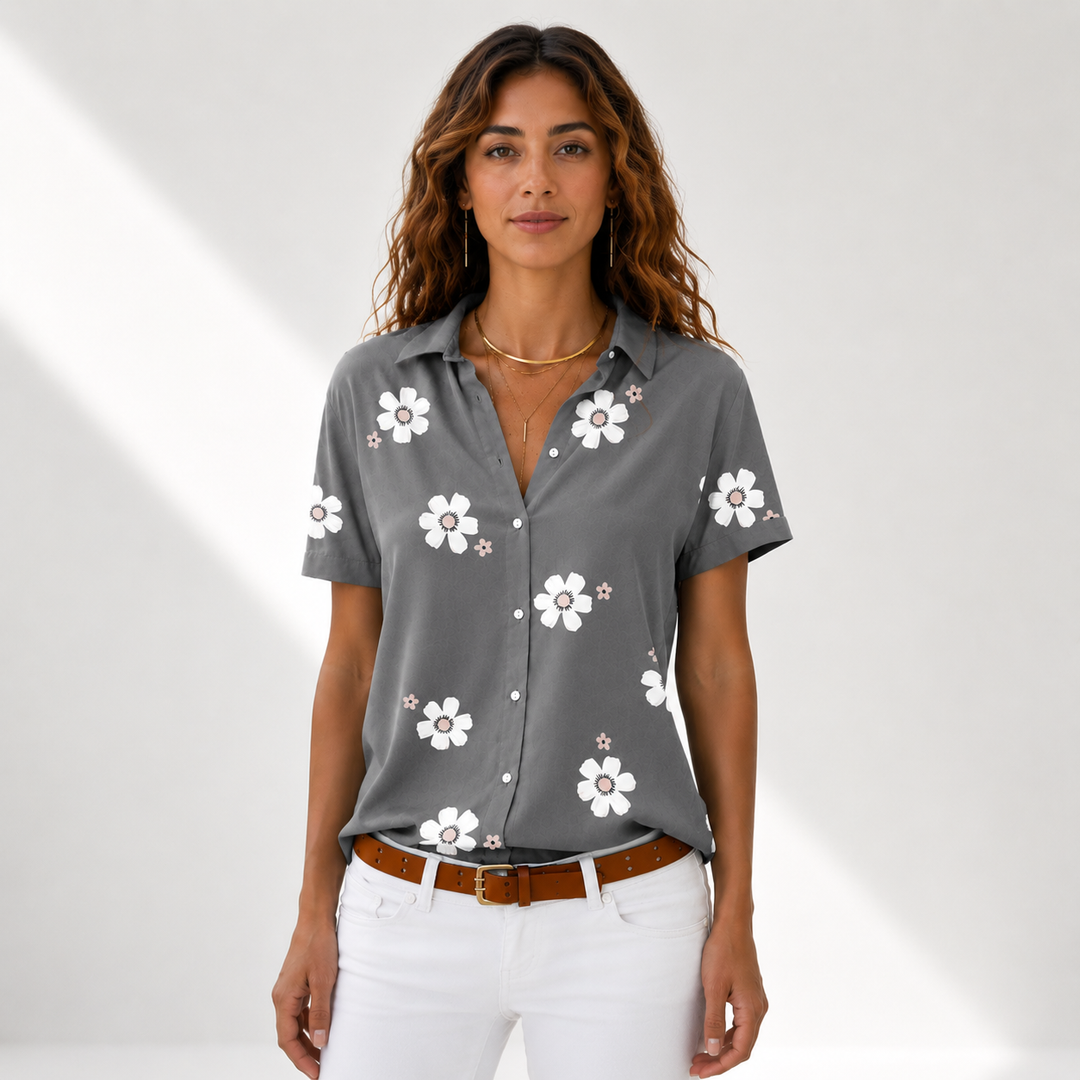 Amelie | Floral Button Shirt - Helen & Olivia Manhattan