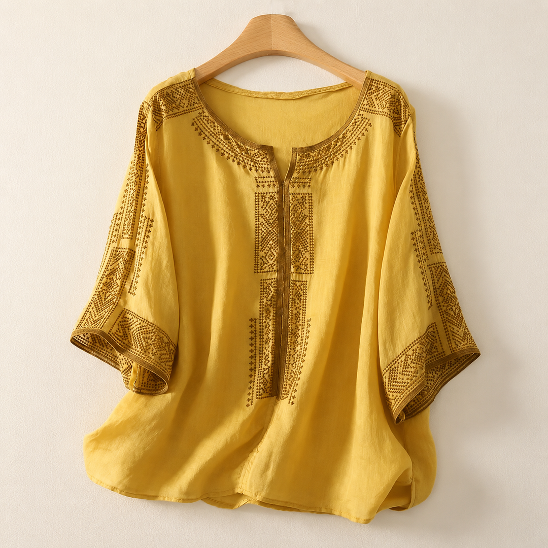 Celine | Cotton Linen Blouse - Helen & Olivia Manhattan