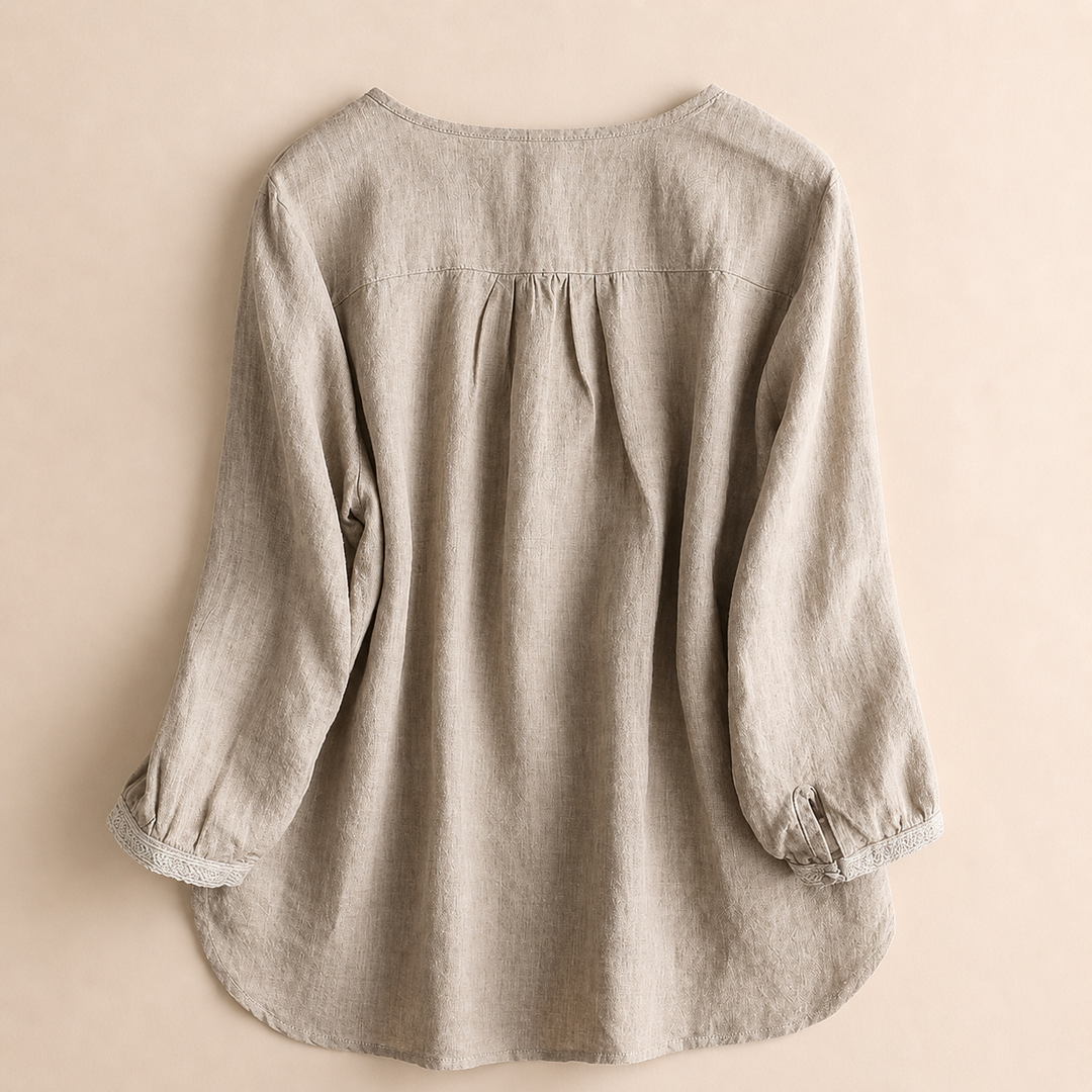 Fiora | Cotton Linen Blouse - Helen & Olivia Manhattan