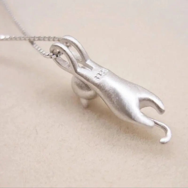 Necklace Fun with Kitten in Silver 925