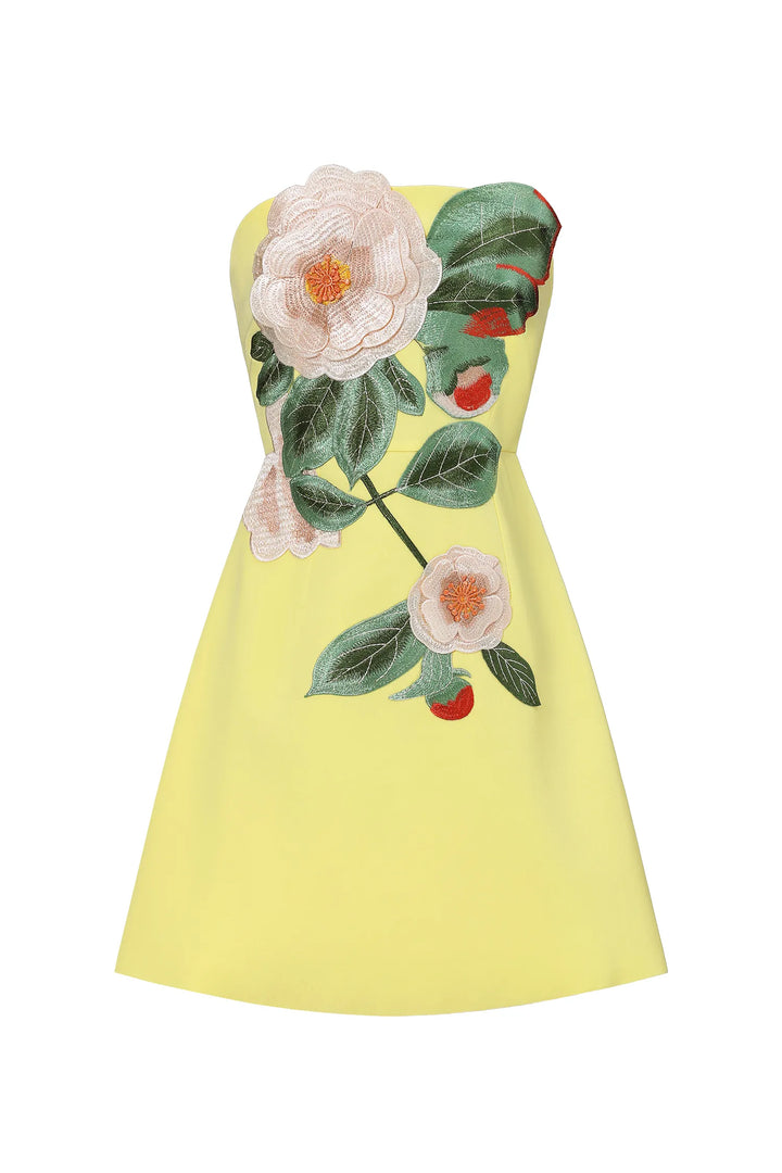 Tanith | Embroidered Strapless Dress