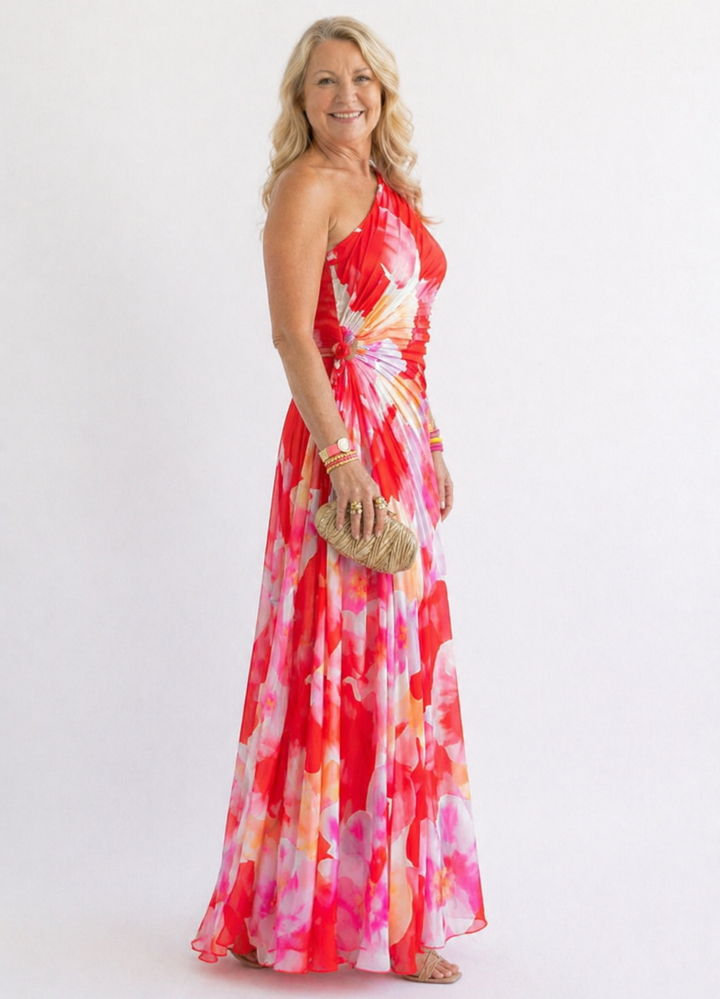 Vibrant Tropical Evening Dress