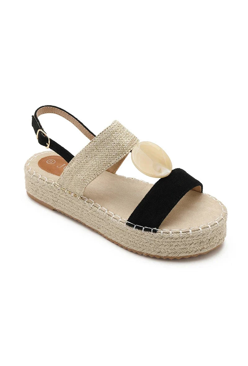 Ysolt | Black Wedge Sandal