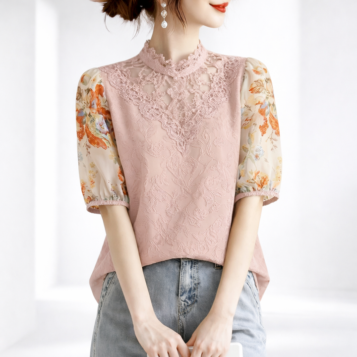 Caroline | Floral Sleeve Blouse - Helen & Olivia Manhattan