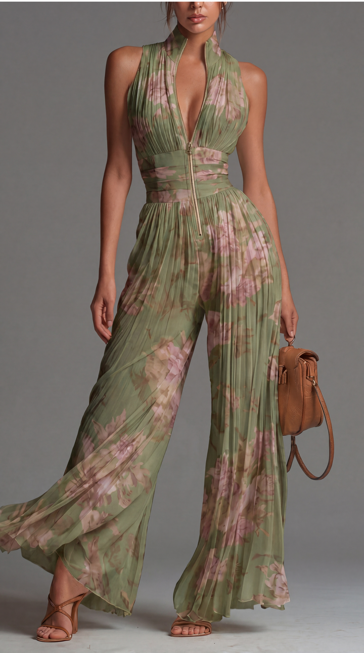 Zineb | Plissierter Floral Jumpsuit - Helen & Olivia Manhattan