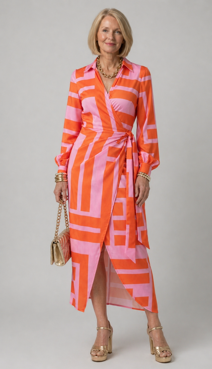 Printed Wrap Dress