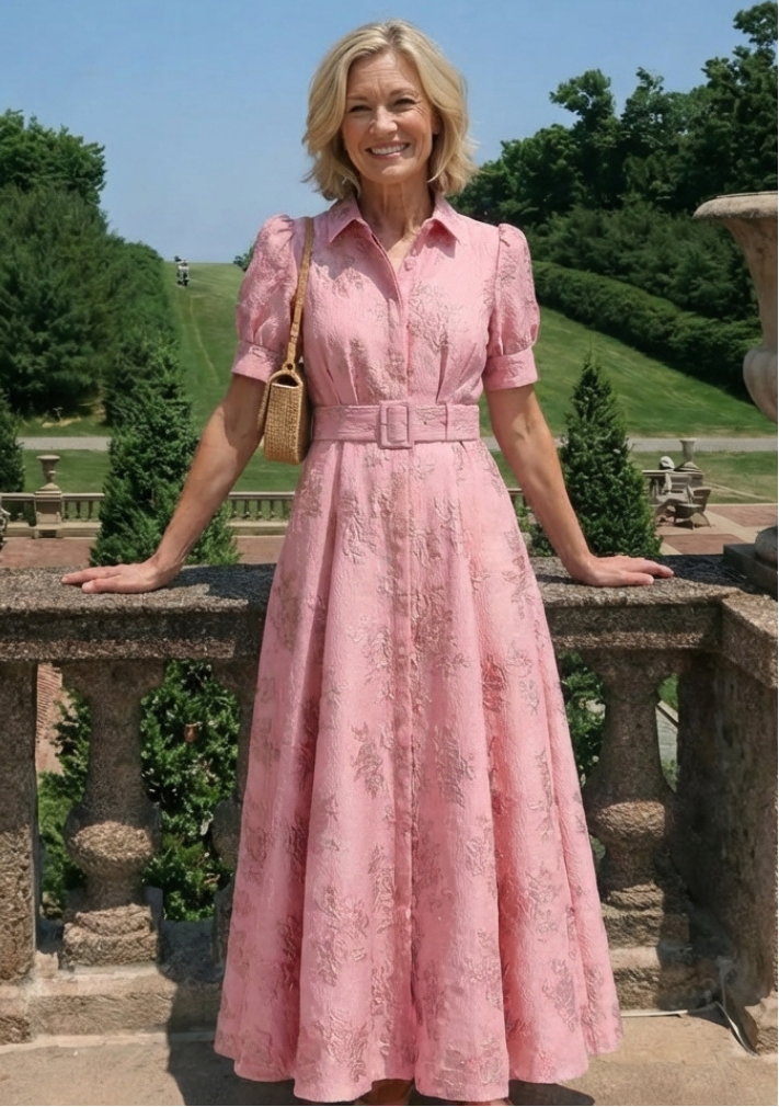 Belted Floral Maxi Dress
