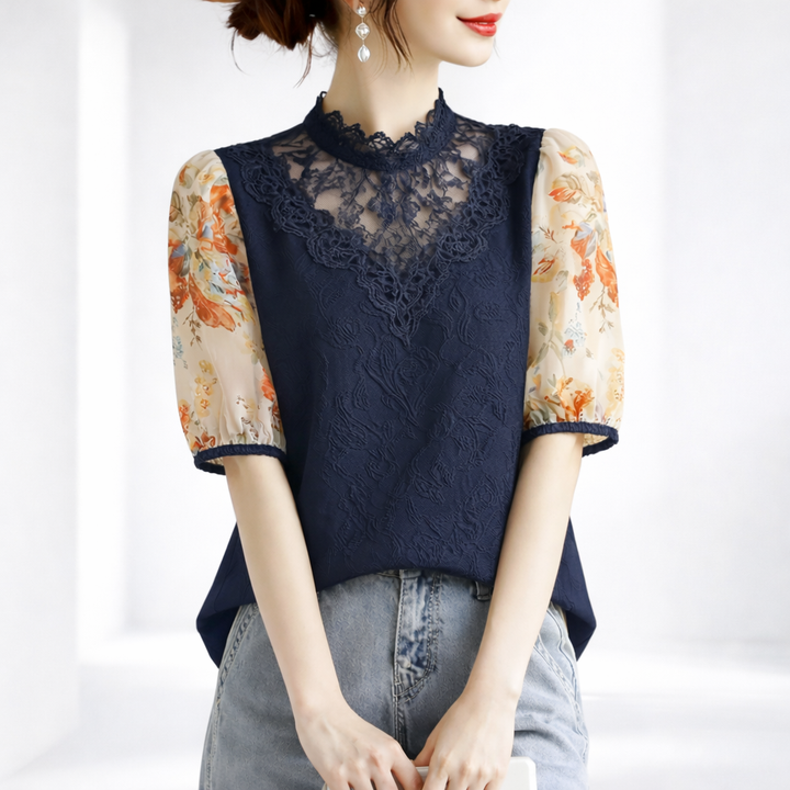 Caroline | Floral Sleeve Blouse - Helen & Olivia Manhattan