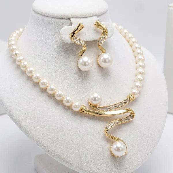 Se collana & orecchini with pearls naturali