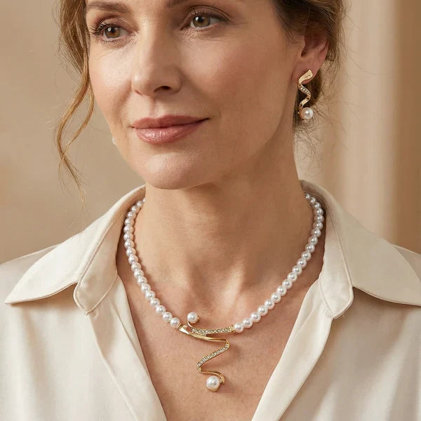 Se collana & orecchini with pearls naturali