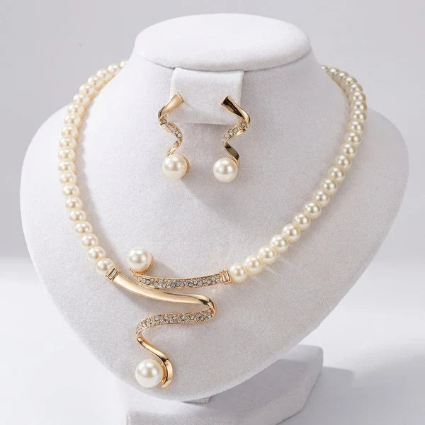 Se collana & orecchini with pearls naturali