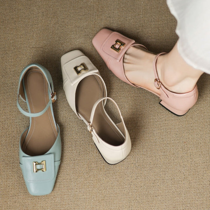 Aveline Buckle Leather Mary | Janes - 