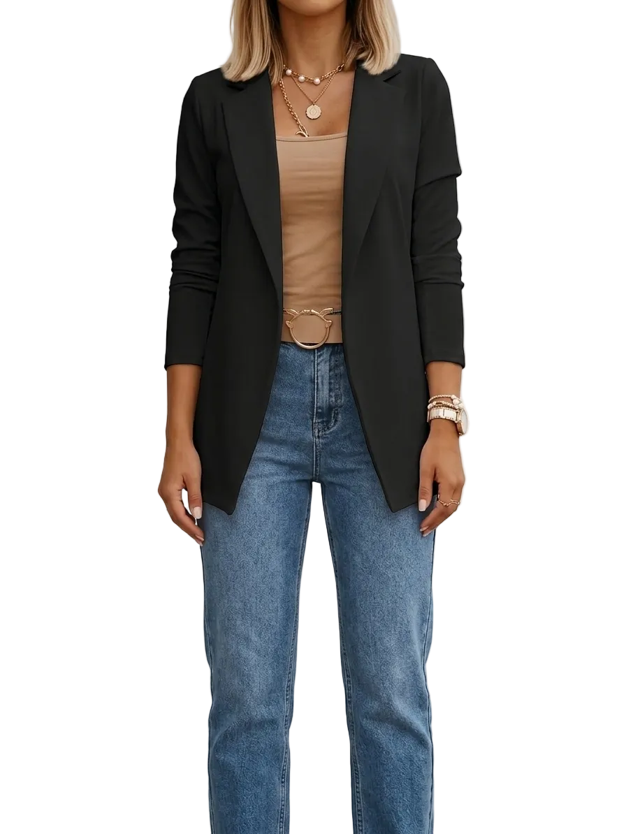 Amelie | Draped Blazer - Beige