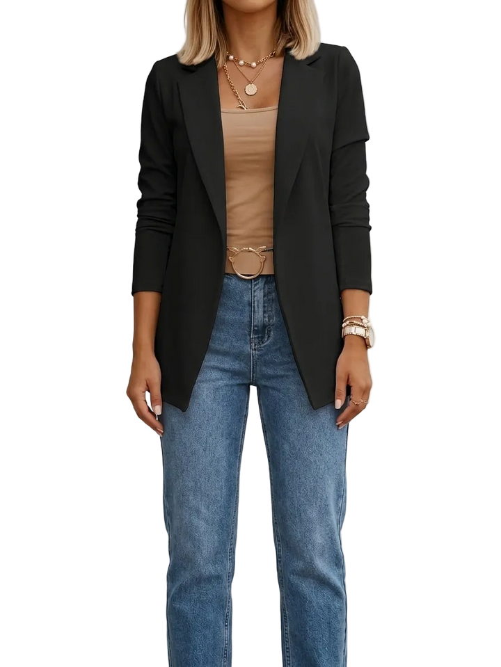 Amelie | Draped Blazer - Beige