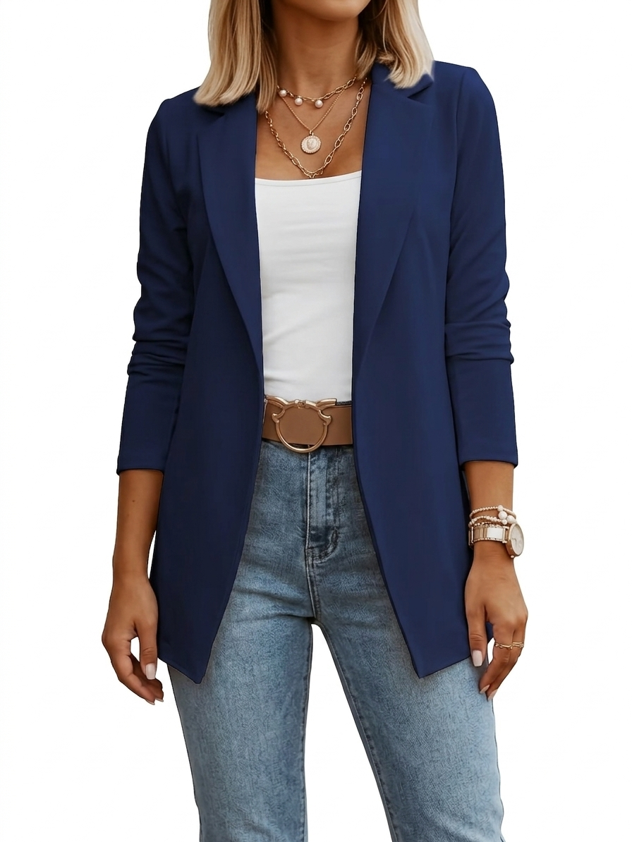 Amelie | Draped Blazer - White
