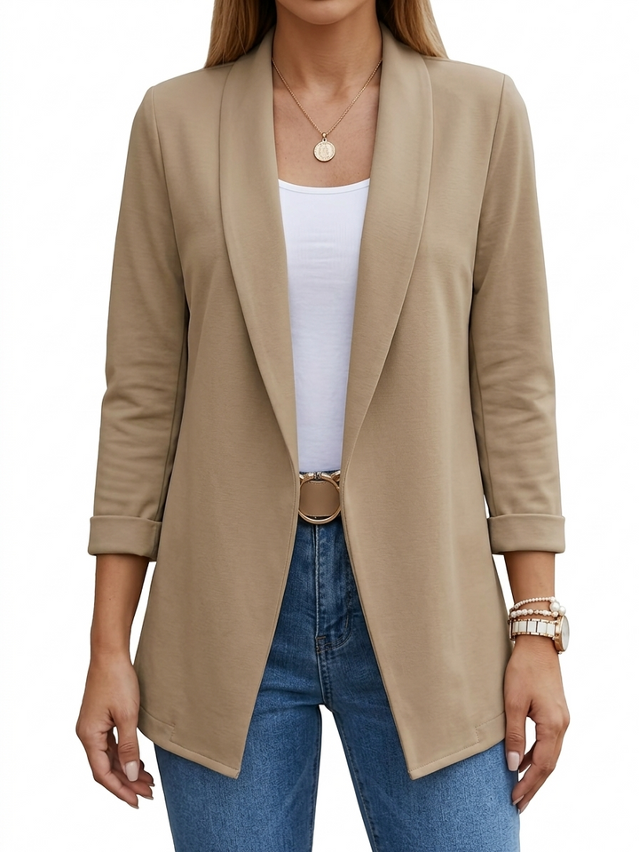 Amelie | Draped Blazer - Blue
