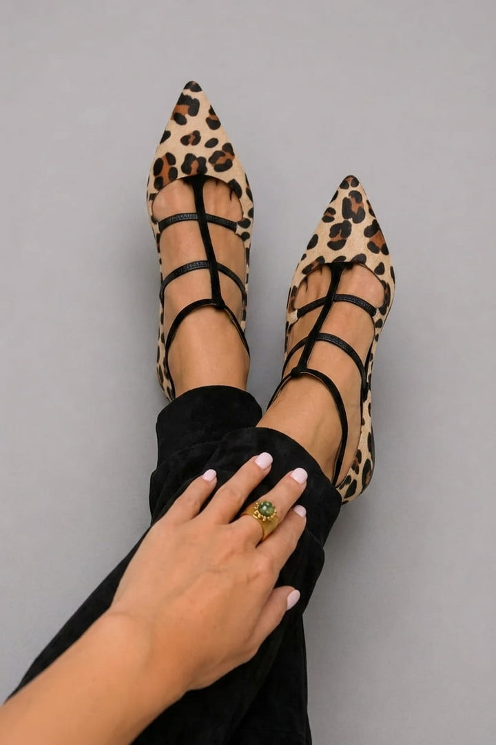 Bridget | Scarpe con tacco e cinturino leopardato